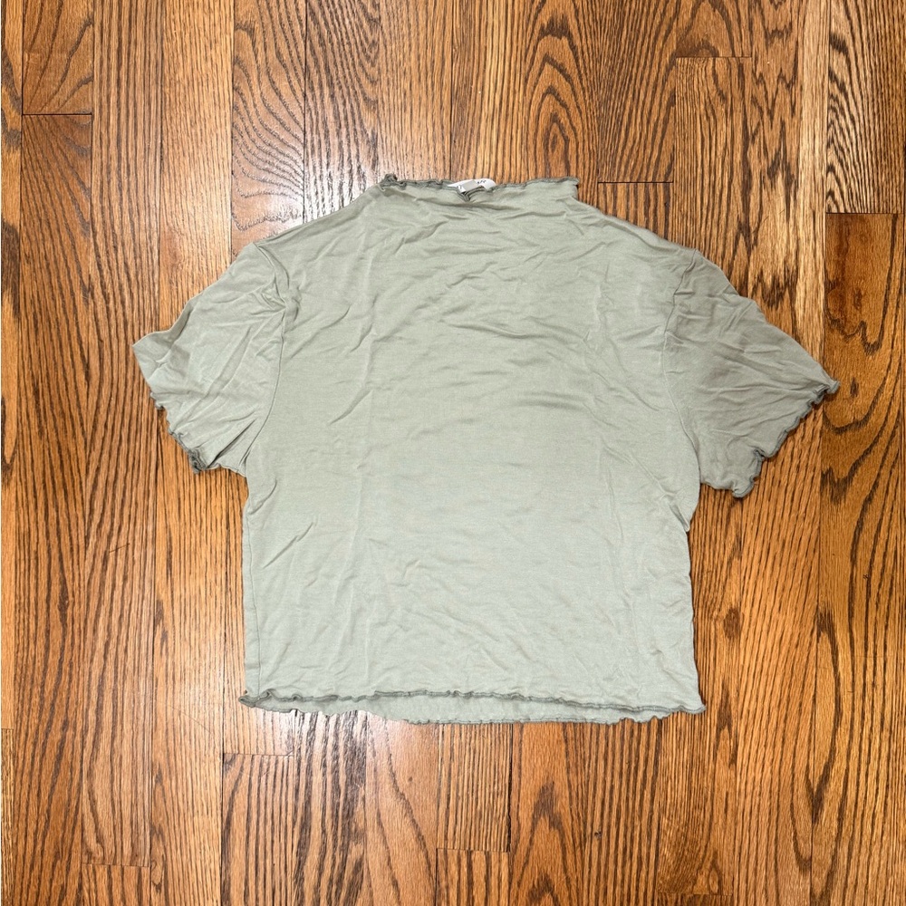 Light Green Short Sleeve Crop Top